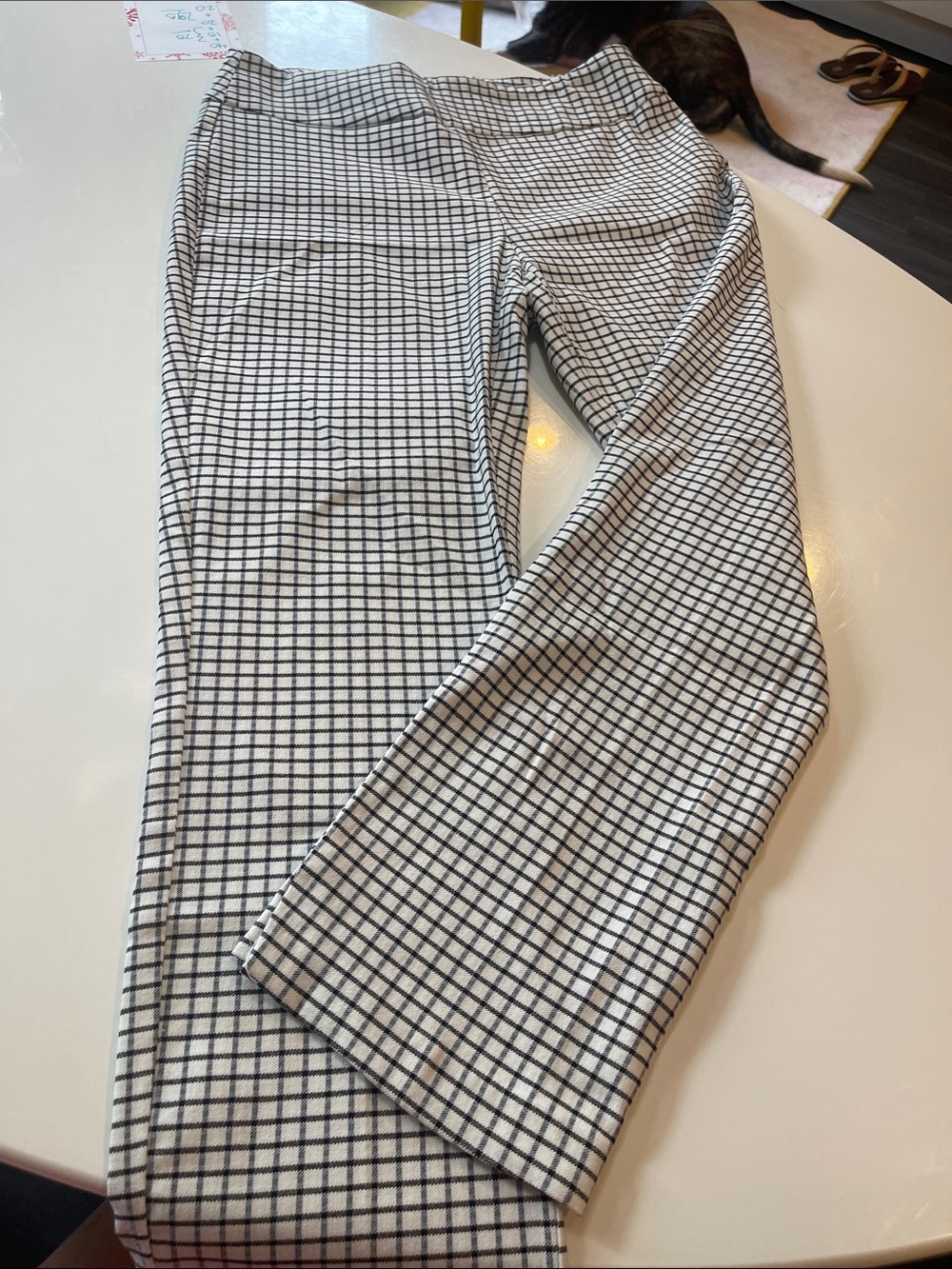 Black & White Windowpane Stretch Pants